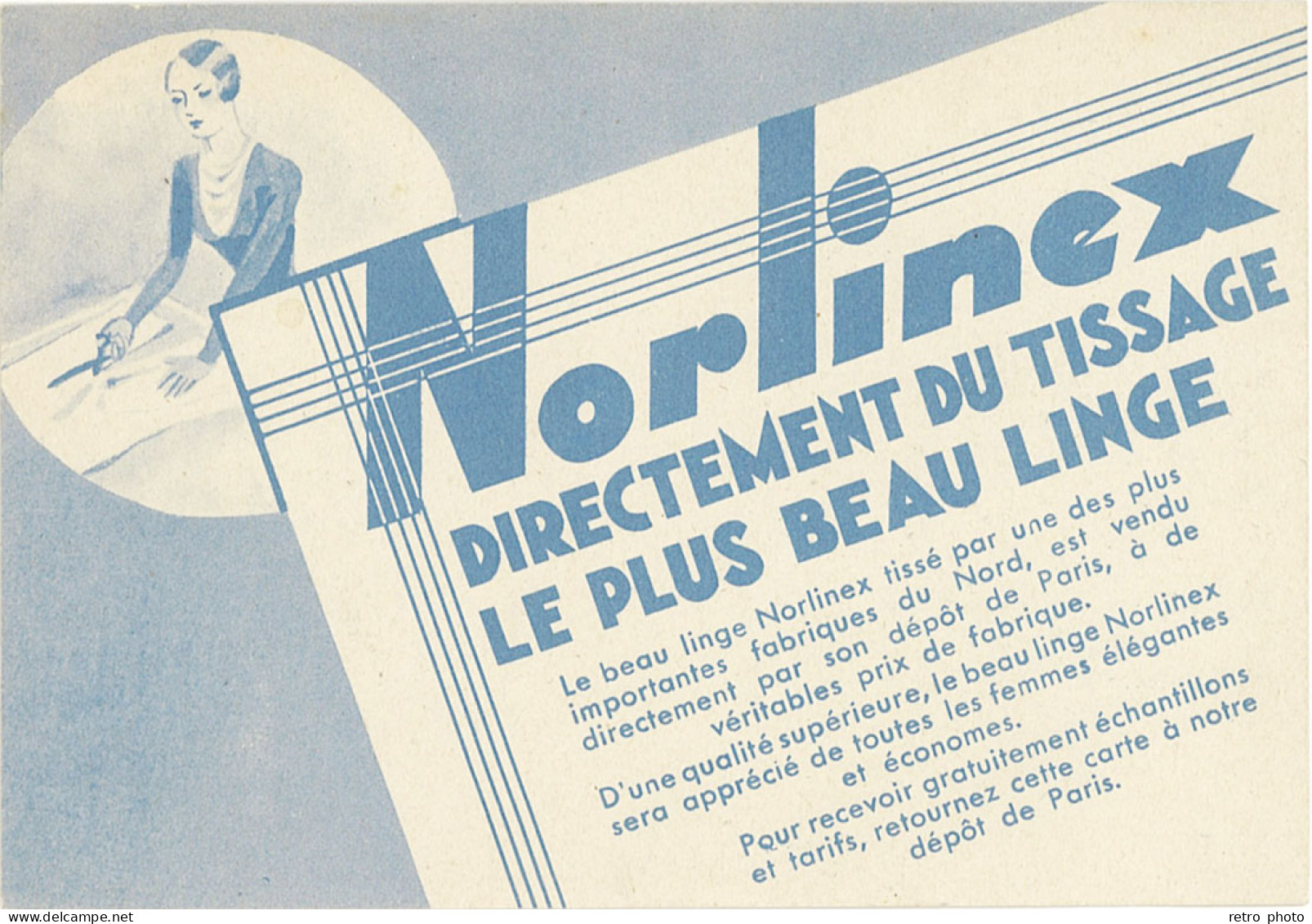 TB Norlinex Directement Du Tissage, Le Plus Beau Linge - Advertising