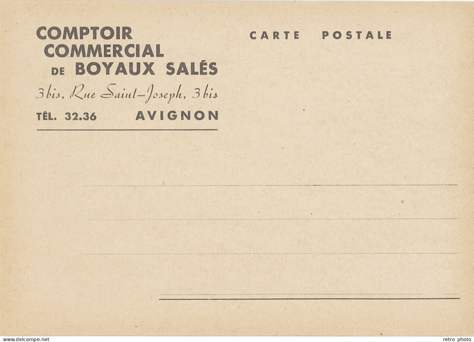 TB Comptoir Commercial De Boyaux Salés, Avignon - Werbepostkarten