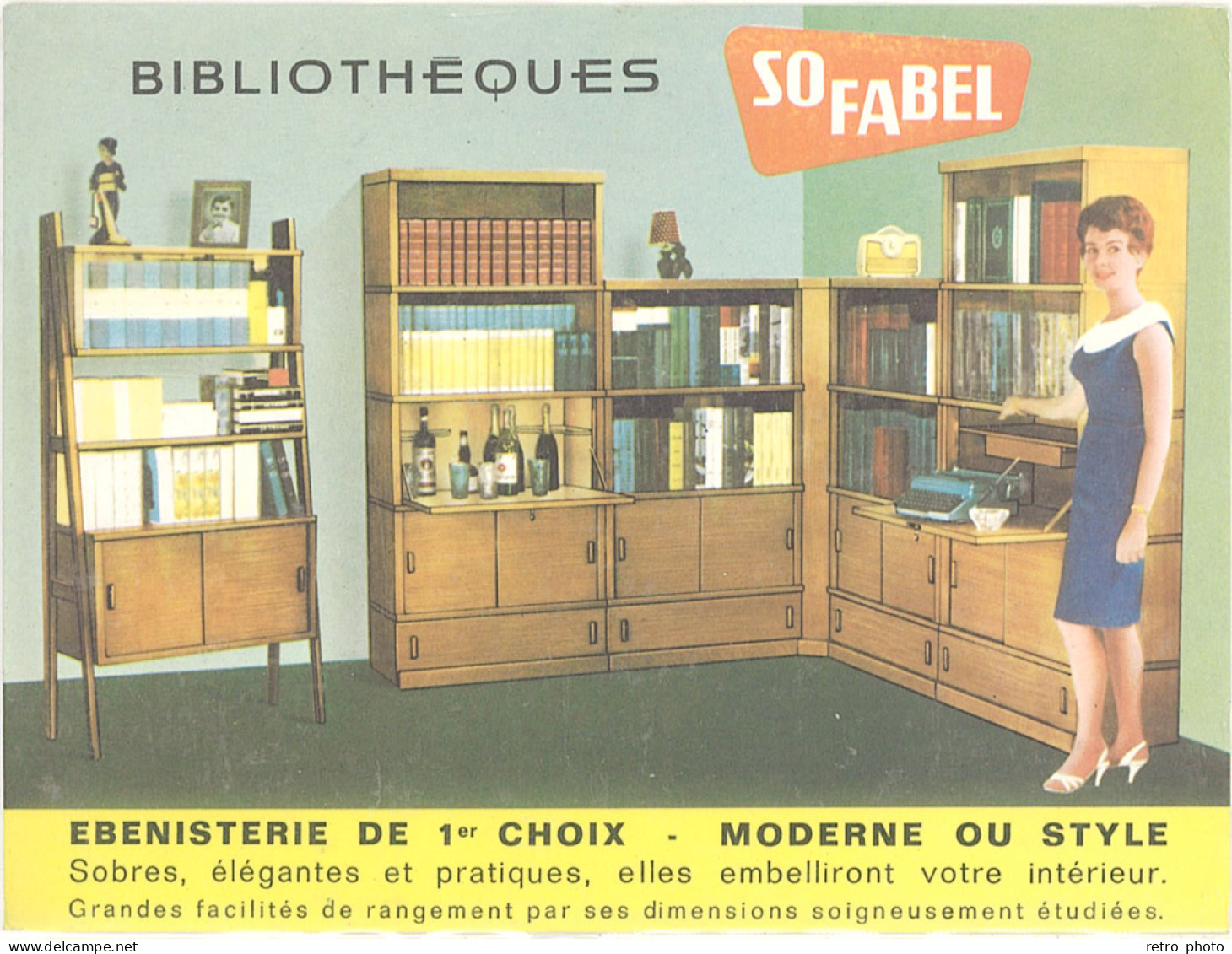 B Bibliothèques Sofabel, ébénisterie De 1er Choix - Advertising