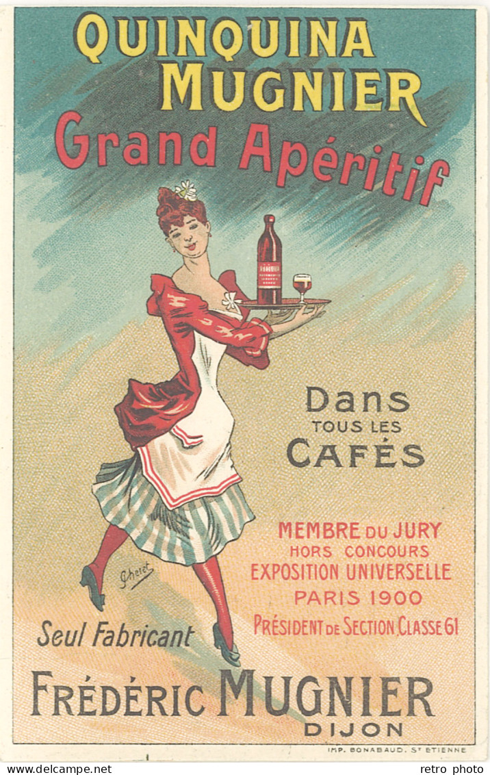 B Quinquina Mugnier Grand Apéritif, Dijon, Signée Chéret - Publicité