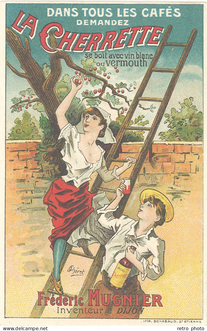 B La Cherrette, F. Mugnier Inventeur, Dijon, Signée Chéret - Werbepostkarten
