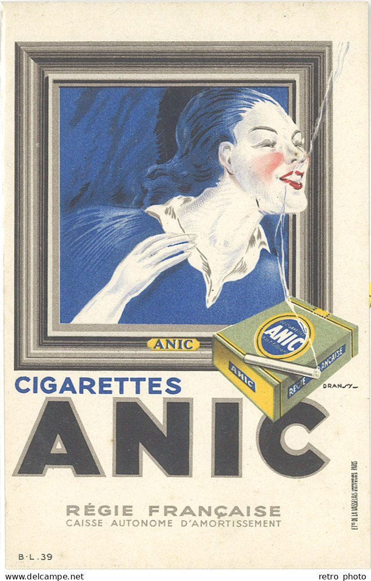 TB Cigarettes Anic, Régis Française, Signée Dransy - Advertising