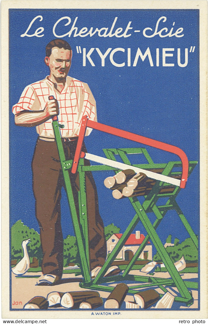 TB Le Chevalet-Scie « Kycimieu », Signée Jan - Advertising