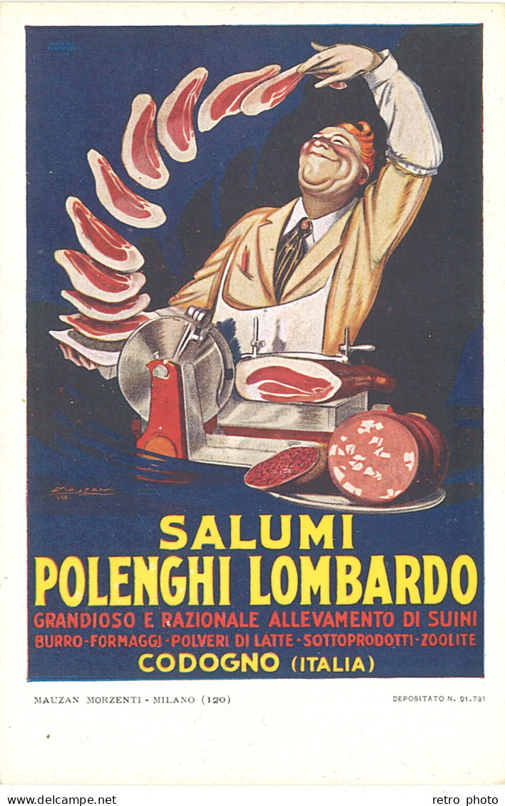 TB Salumi Polenghi Lombardo, Codogno ( Italia ), Signée Mauzan - Werbepostkarten