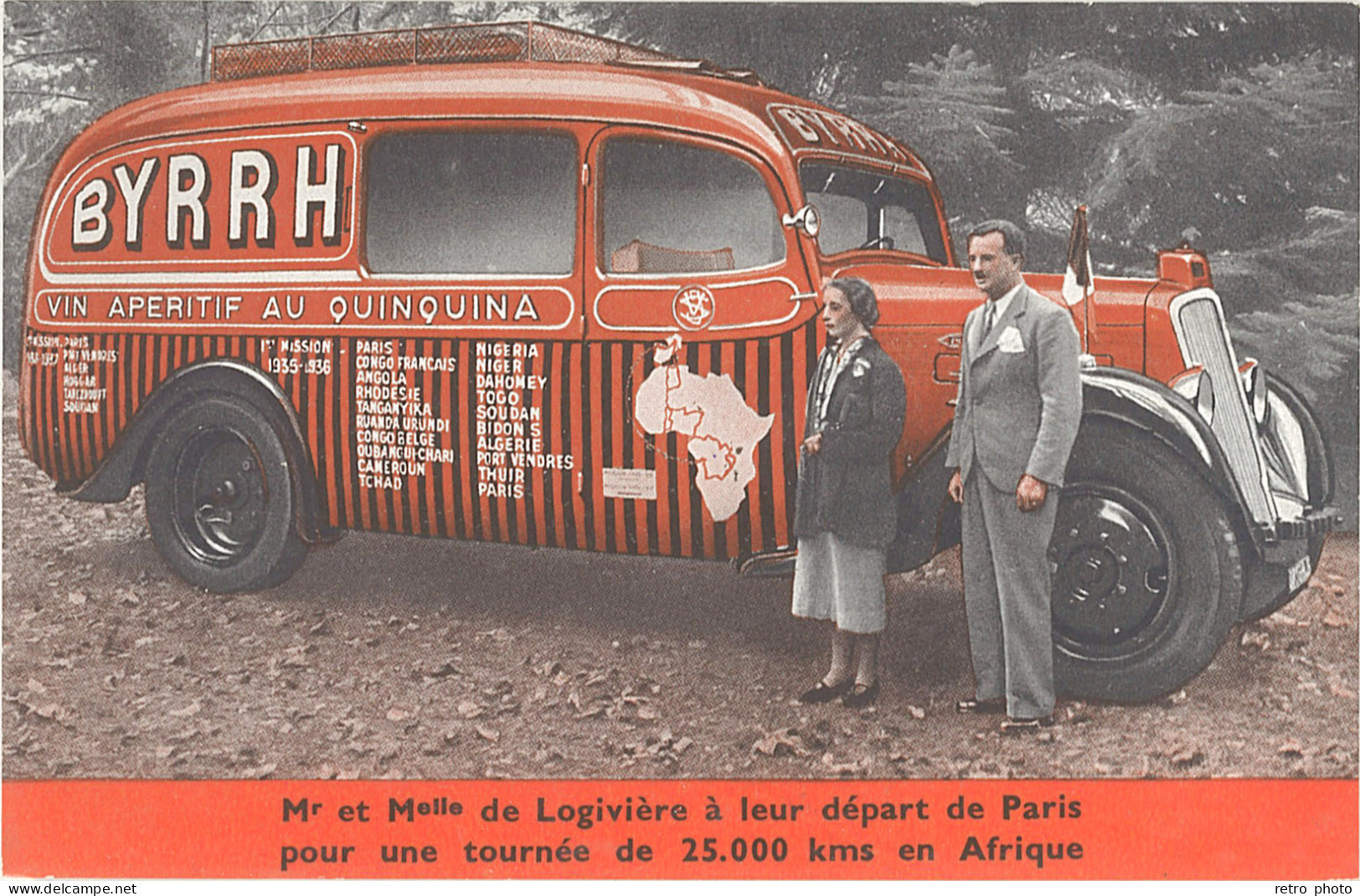 TB Byrrh, Vin Apéritif Au Quinquina, Tournée En Afrique - Famille Logivière - Advertising