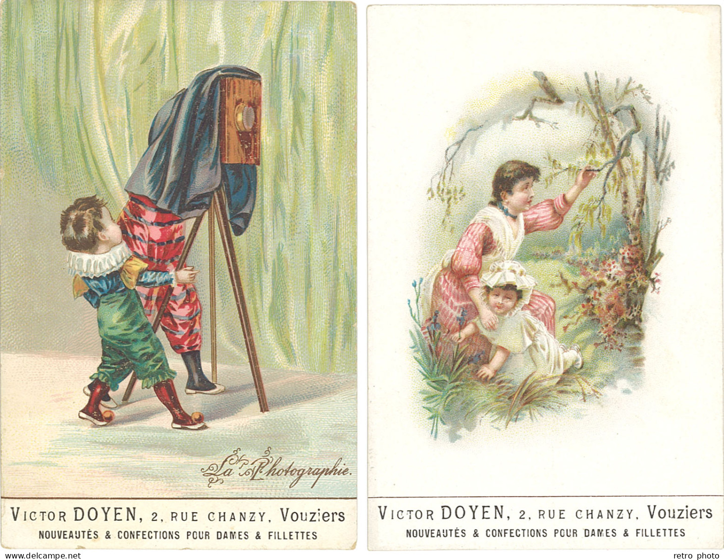 TB/B 2 CPA Victor Doyen, Vouziers – Enfants, La Photographie … - Werbepostkarten