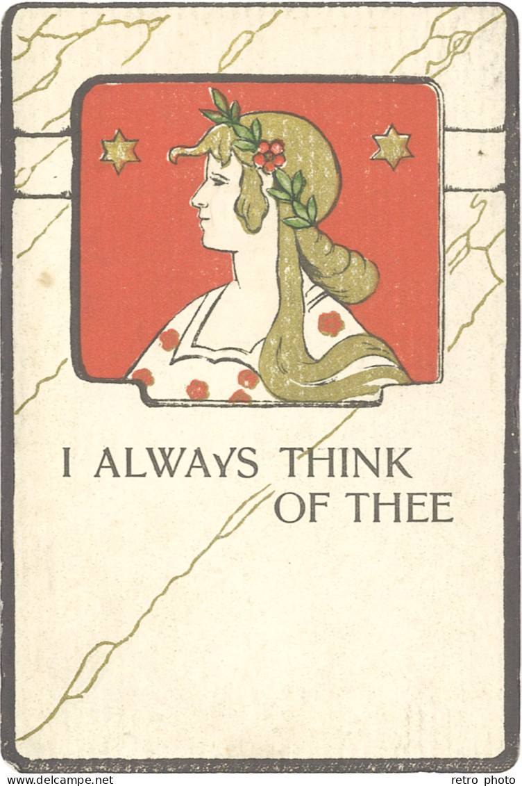 B I Always Think Of Thee – Femme Période Art Nouveau - Andere & Zonder Classificatie