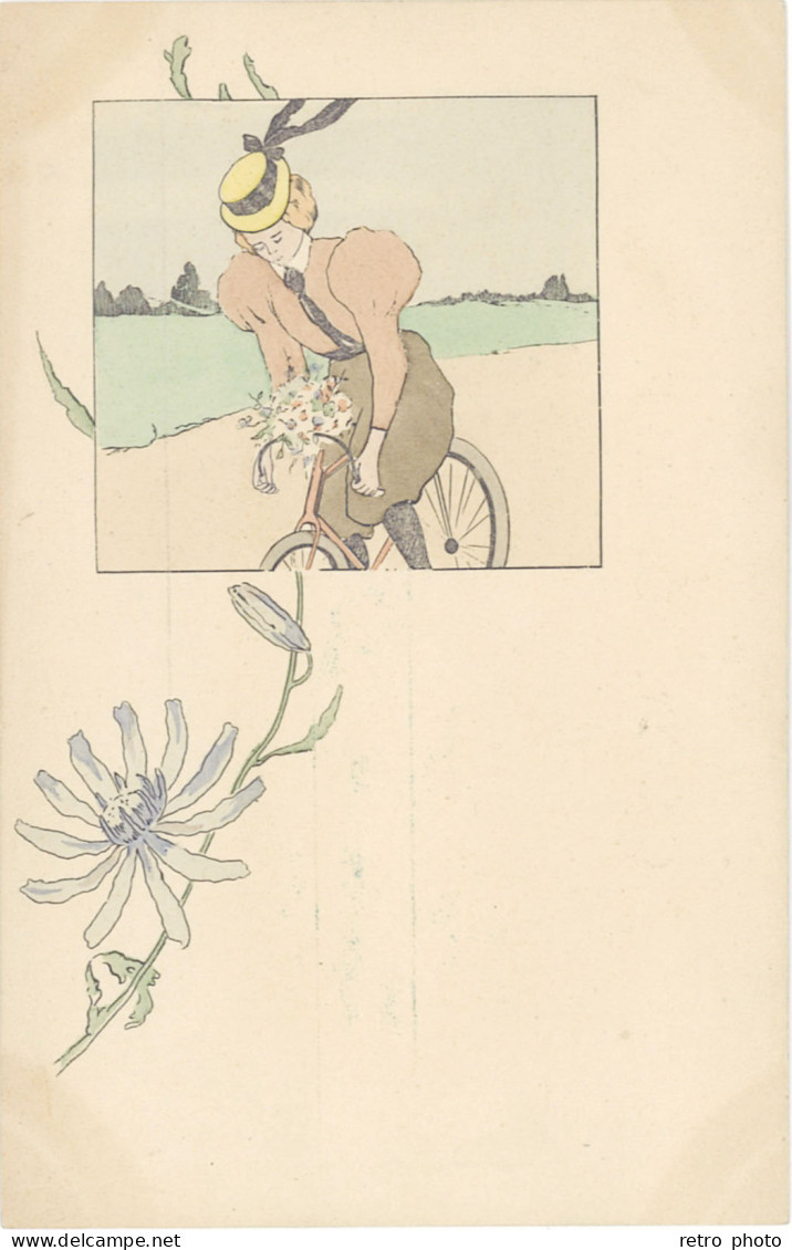 TB* Femme à Vélo, Période Art Nouveau - Autres & Non Classés