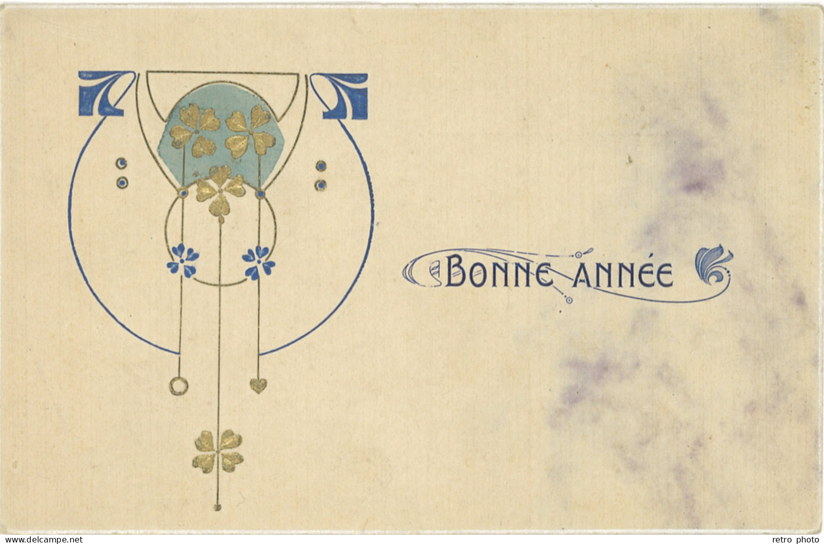 B « Bonne Année », Art Nouveau - Other & Unclassified