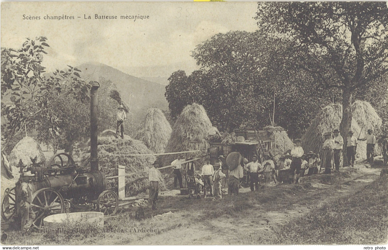 TB Agriculture – Scènes Champêtres – La Batteuse Mécanique (postée De Seyras Ardèche) - Altri & Non Classificati