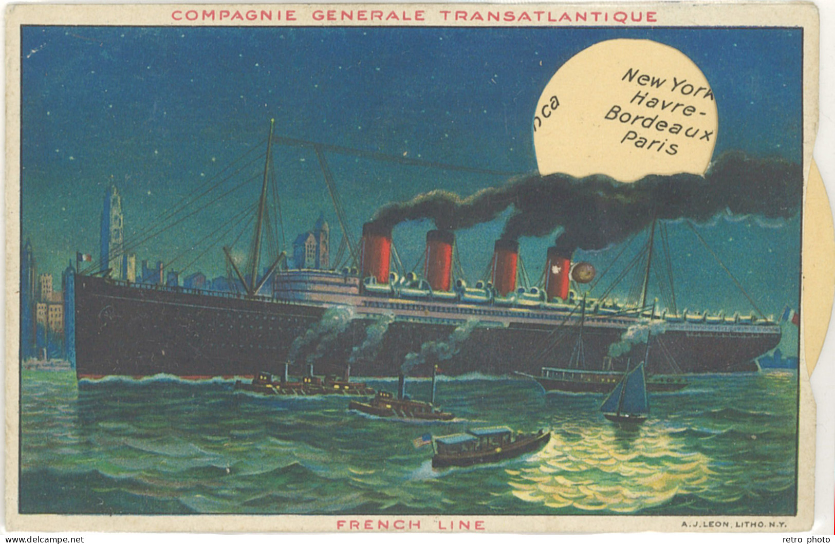 B Bateau – Compagnie Générale Transatlantique, Système Roulette - French Line, New-York - Other & Unclassified