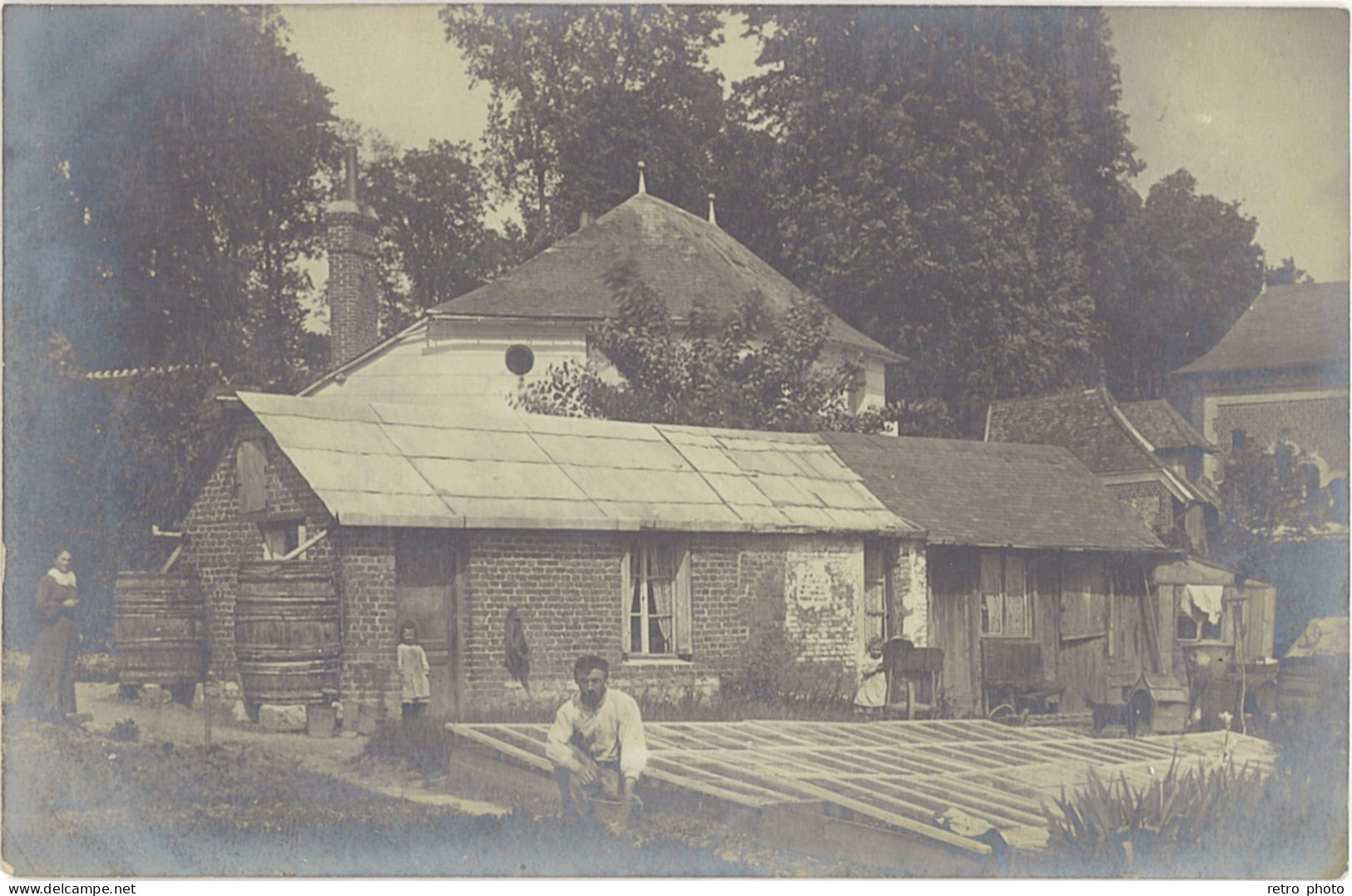 TB Carte-photo – Cour De Ferme à Identifier - Otros & Sin Clasificación