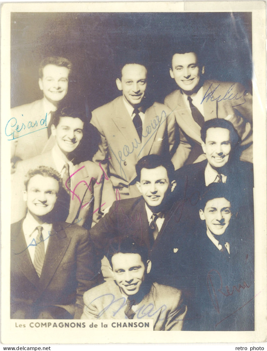 B Photo « les Compagnons De La Chanson », Autographes - Identified Persons