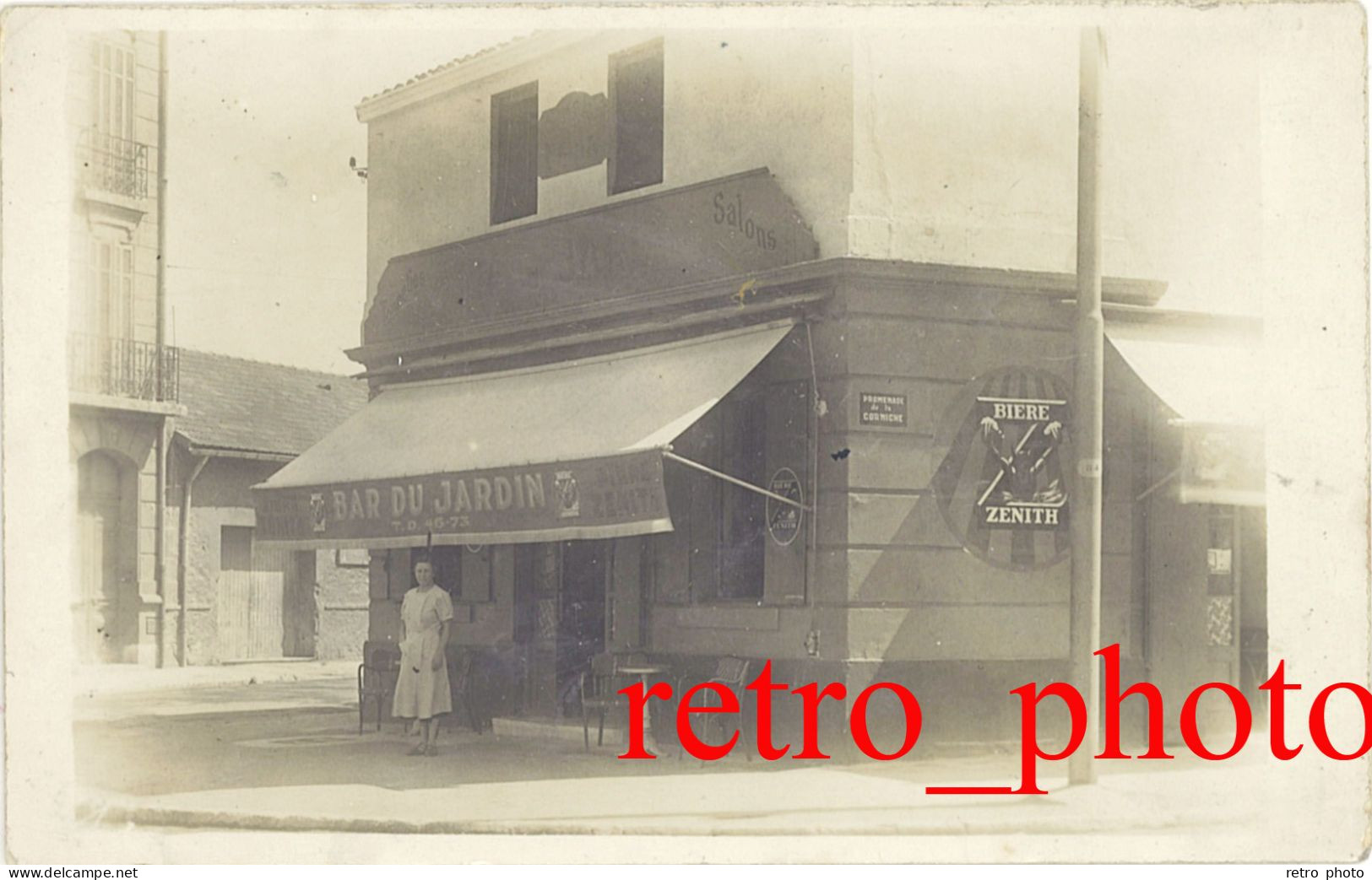 B 13 – Marseille – Carte-photo Bar Du Jardin Promenade De La Corniche ( Aux Catalans ) – Pub Bière Zénith - Ohne Zuordnung