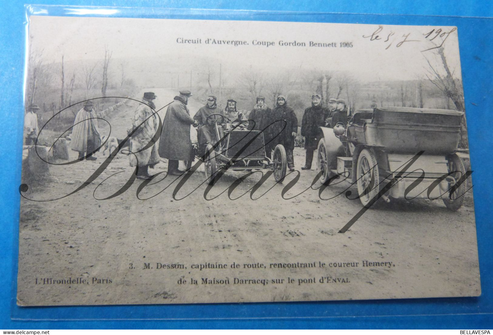 Coupe Gordon Bennet 1905 Coureur Hemery Maison Darracq Sur Le Pont D'Enval D63 - Rallyes