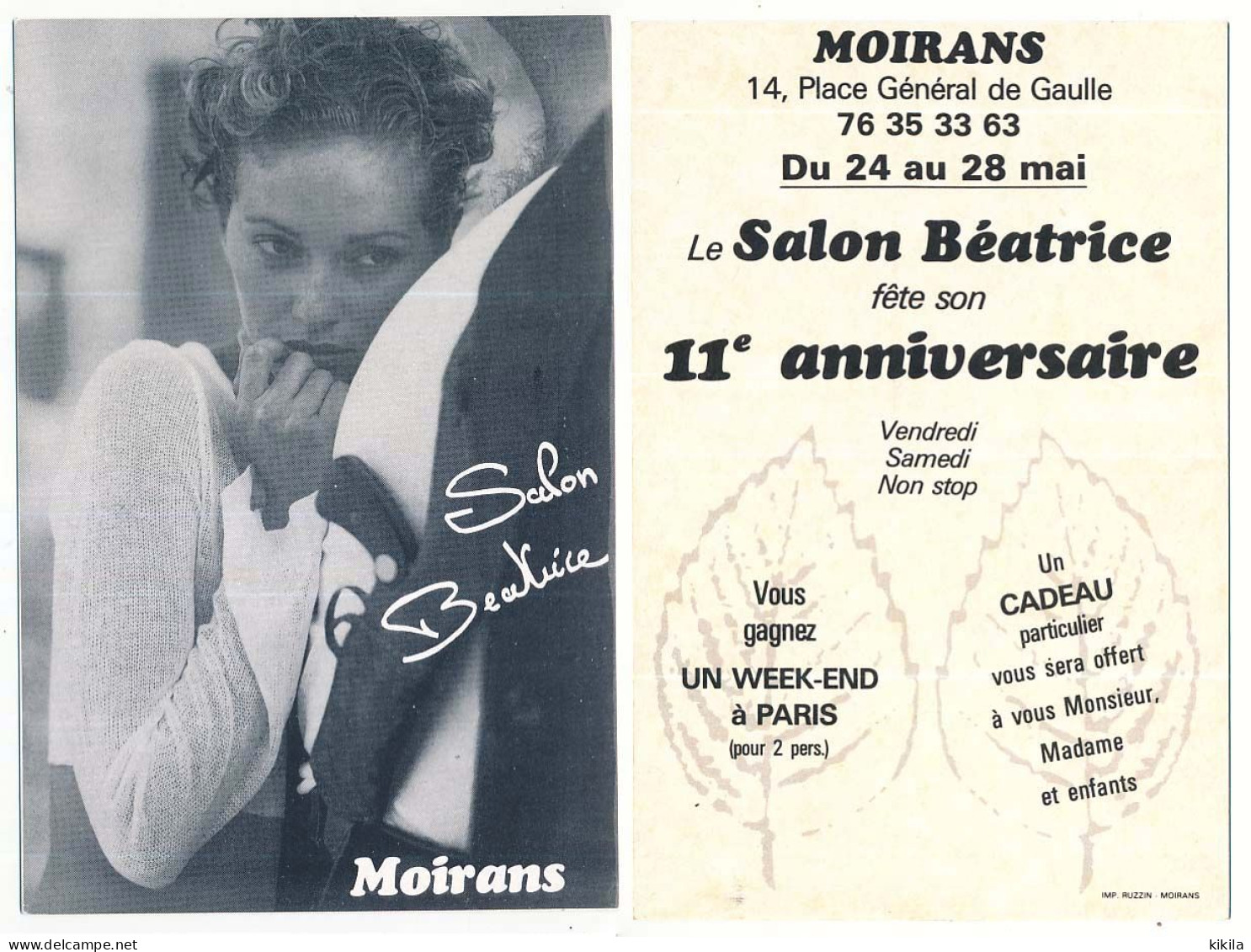 Carton 10.5 X 15 Isère MOIRANS 11ème Anniversaire Du Salon Béatrice - Moirans