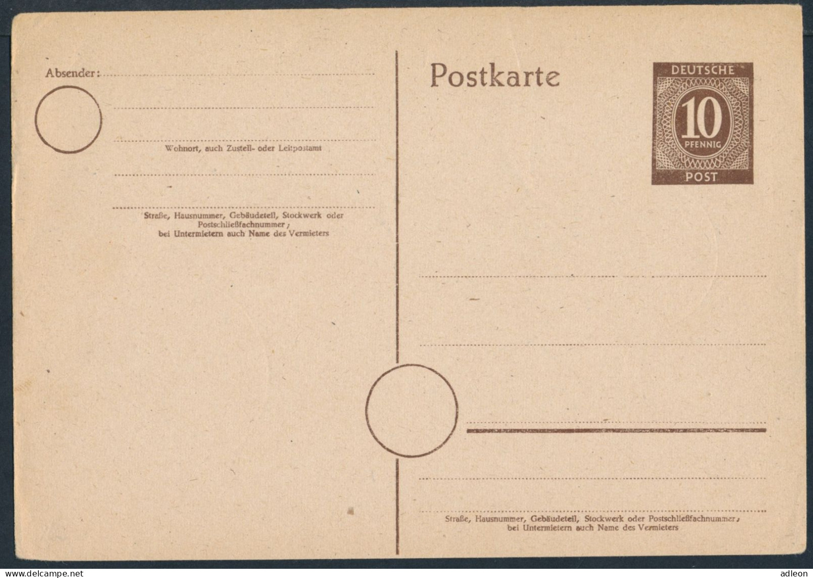 Zone A.A.S. - Entier Postal / Gemeinschaftsaugaben Kontrollrat P952 ** - Postwaardestukken