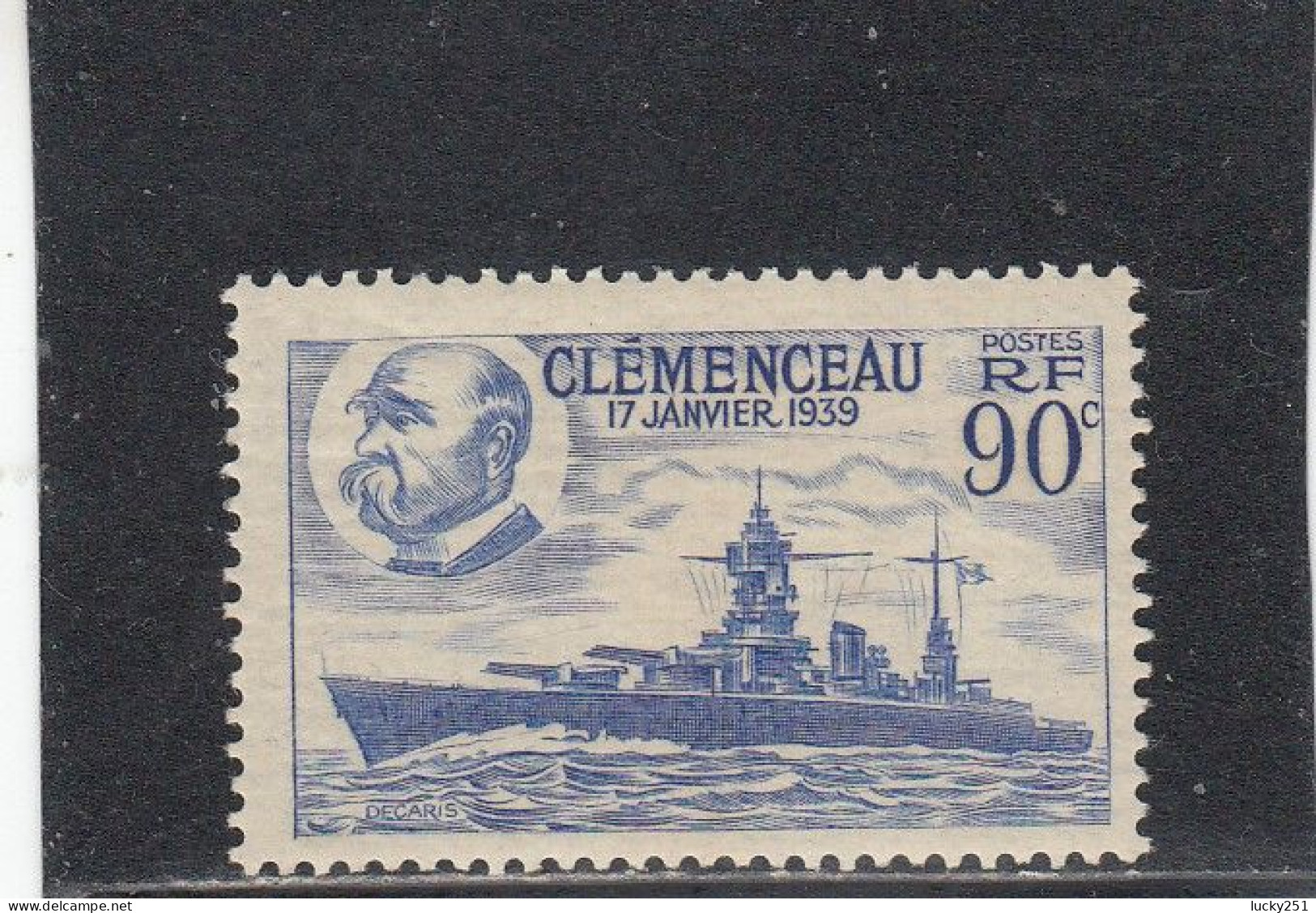 France - Année 1939 - Neuf** - N°YT 425** - Cuirassé Clémenceau - Neufs