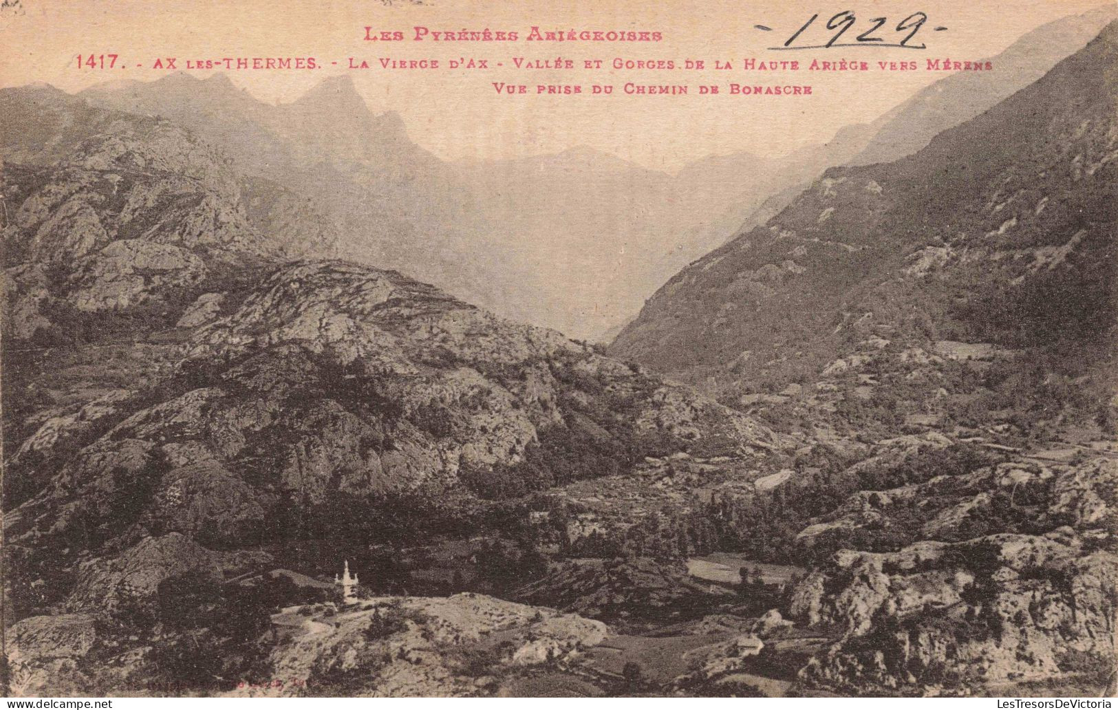 FRANCE - Ax Les Thermes - La Vierge D'Ax - Vue Prise Du Chemin De Bonascre - Carte Postale Ancienne - Ax Les Thermes