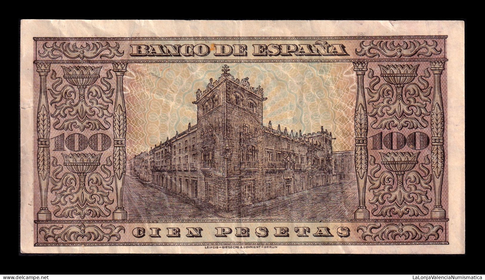 España Spain 100 Pesetas Burgos 1938 Pick 113 Serie A Mbc+/Ebc Vf+/Xf - 100 Pesetas