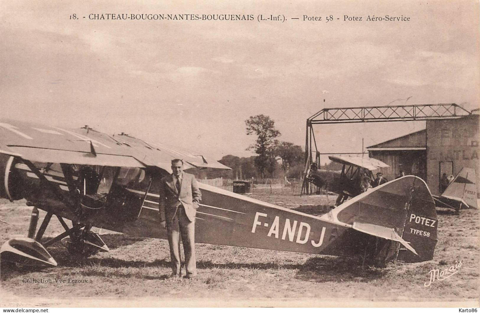 Bouguenais * Château Bougon * Le Camp D'aviation * Aéroport Aérodrome * Avion POTEZ 58, Aéro Service - Bouguenais