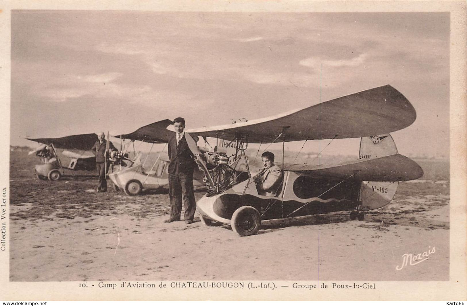Bouguenais * Château Bougon * Le Camp D'aviation * Aéroport Aérodrome * Groupe De Poux Du Ciel * Avion - Bouguenais