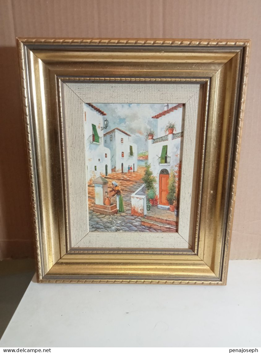 Tableau Ancien Peinture à Huile Art Oriantal 26 Cm X 31 Cm - Oelbilder