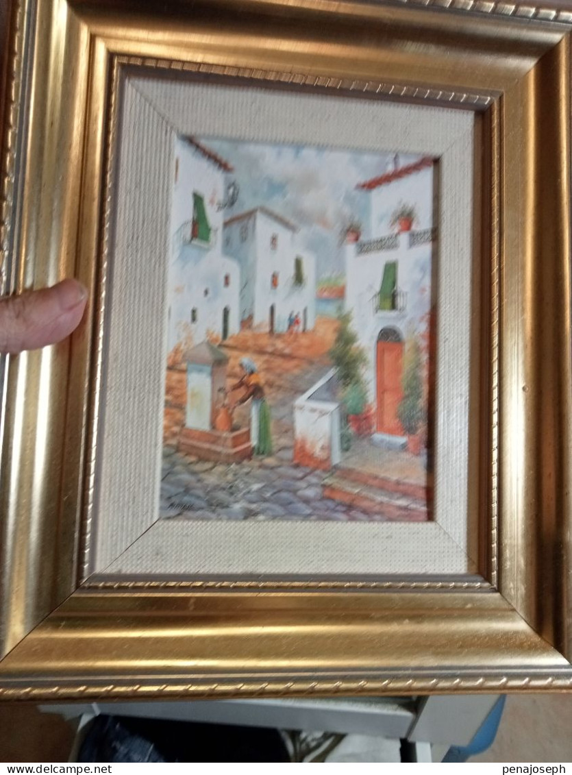 tableau ancien peinture à huile art oriantal 26 cm x 31 cm