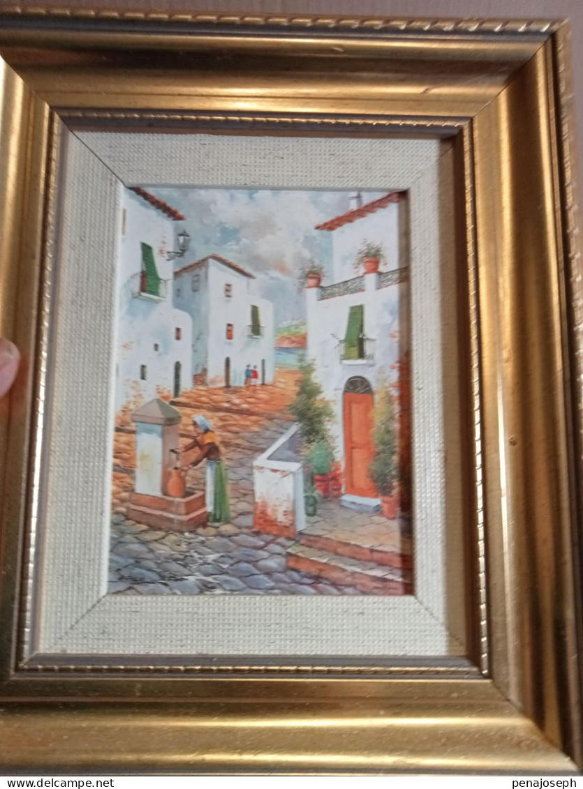 tableau ancien peinture à huile art oriantal 26 cm x 31 cm