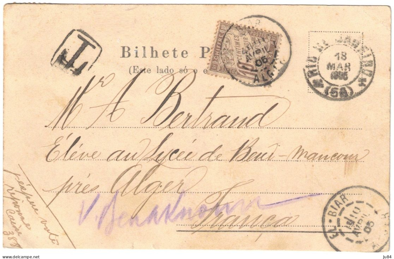 Brésil - Rio De Janeiro - Bahia De Botafogo E Pao D'Assucar - Pain De Sucre - Carte Postale Taxée En Arrivée Pour Alger - Briefe U. Dokumente