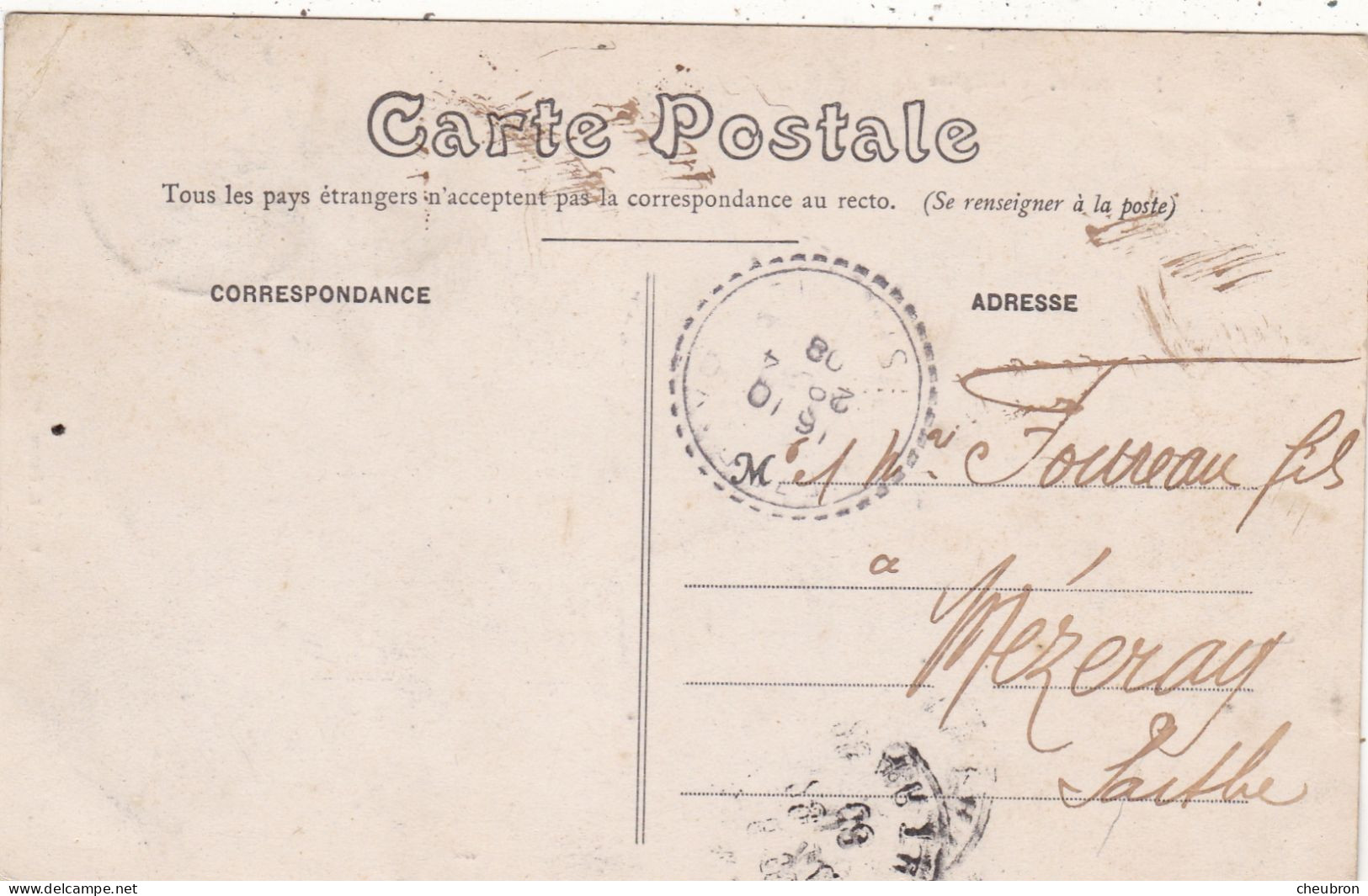 37. MONNAIE. CPA.  L'EGLISE. ANNEE 1908 + TEXTE - Monnaie