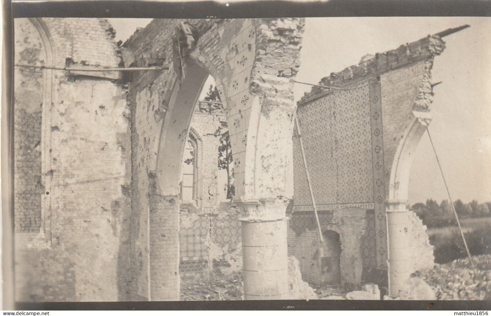 Photo 1916 NIEUCAPELLE (Nieuwkapelle, Diksmuide) - Les Ruines De L'église (A252, Ww1, Wk 1) - Diksmuide