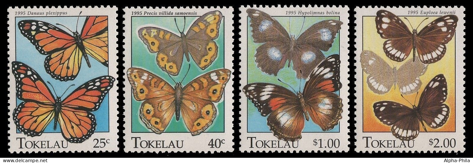 Tokelau 1995 - Mi-Nr. 219-222 ** - MNH - Schmetterlinge / Butterfly - Tokelau