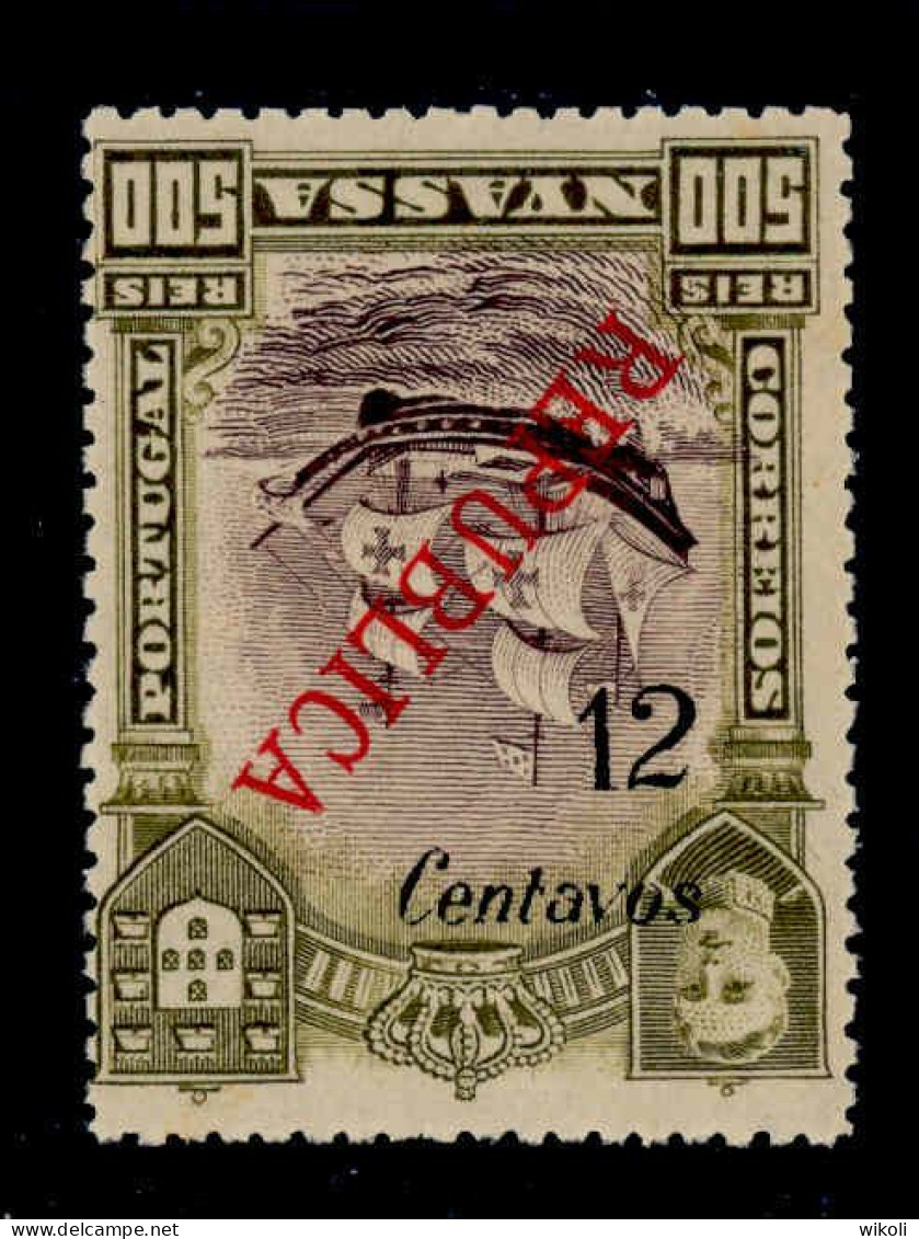 ! ! Nyassa - 1921 King Manuel 12 C (INVERTED LISBON OVP) - Af. 92a - MNH - Nyassaland