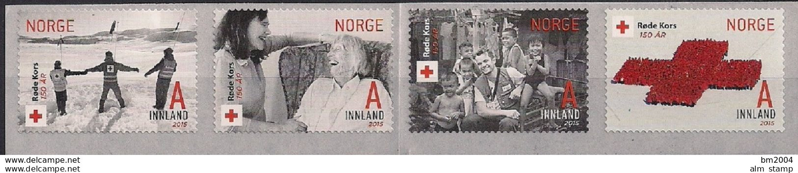 2015  Norwegen Mi. 1874-77 **MNH   150 Jahre Norwegisches Rotes Kreuz. - Nuevos