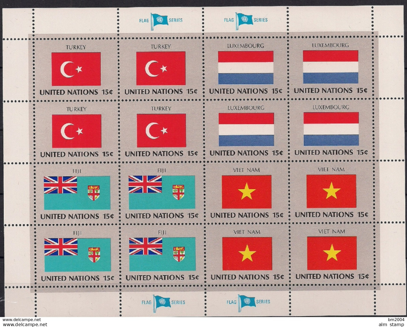 1980 UNO New York  Mi. 348-63 Mint  Sheet   Flaggen Der UNO-Mitgliedsstaaten (I) - Blokken & Velletjes