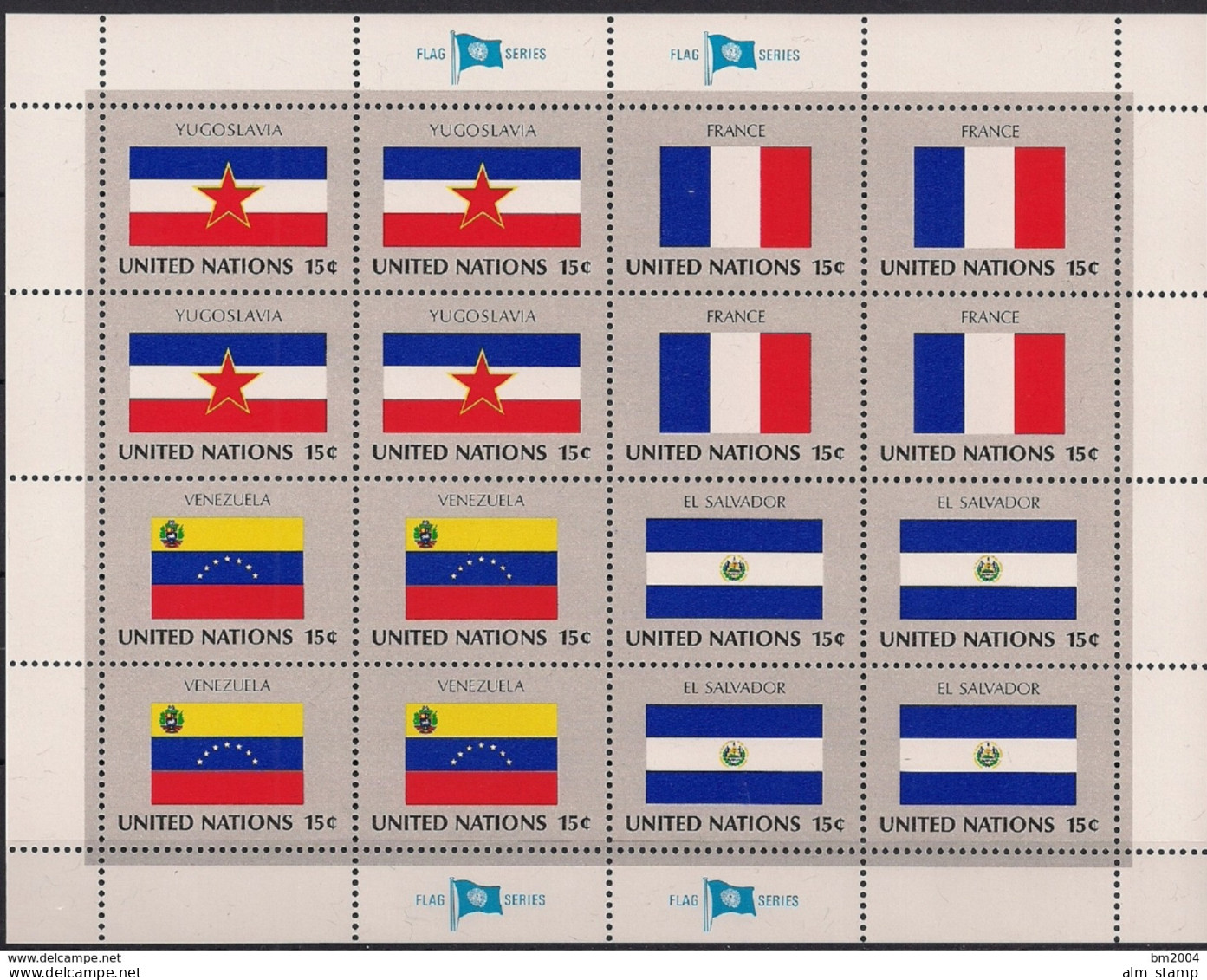 1980 UNO New York  Mi. 348-63 Mint  Sheet   Flaggen Der UNO-Mitgliedsstaaten (I) - Blocks & Sheetlets