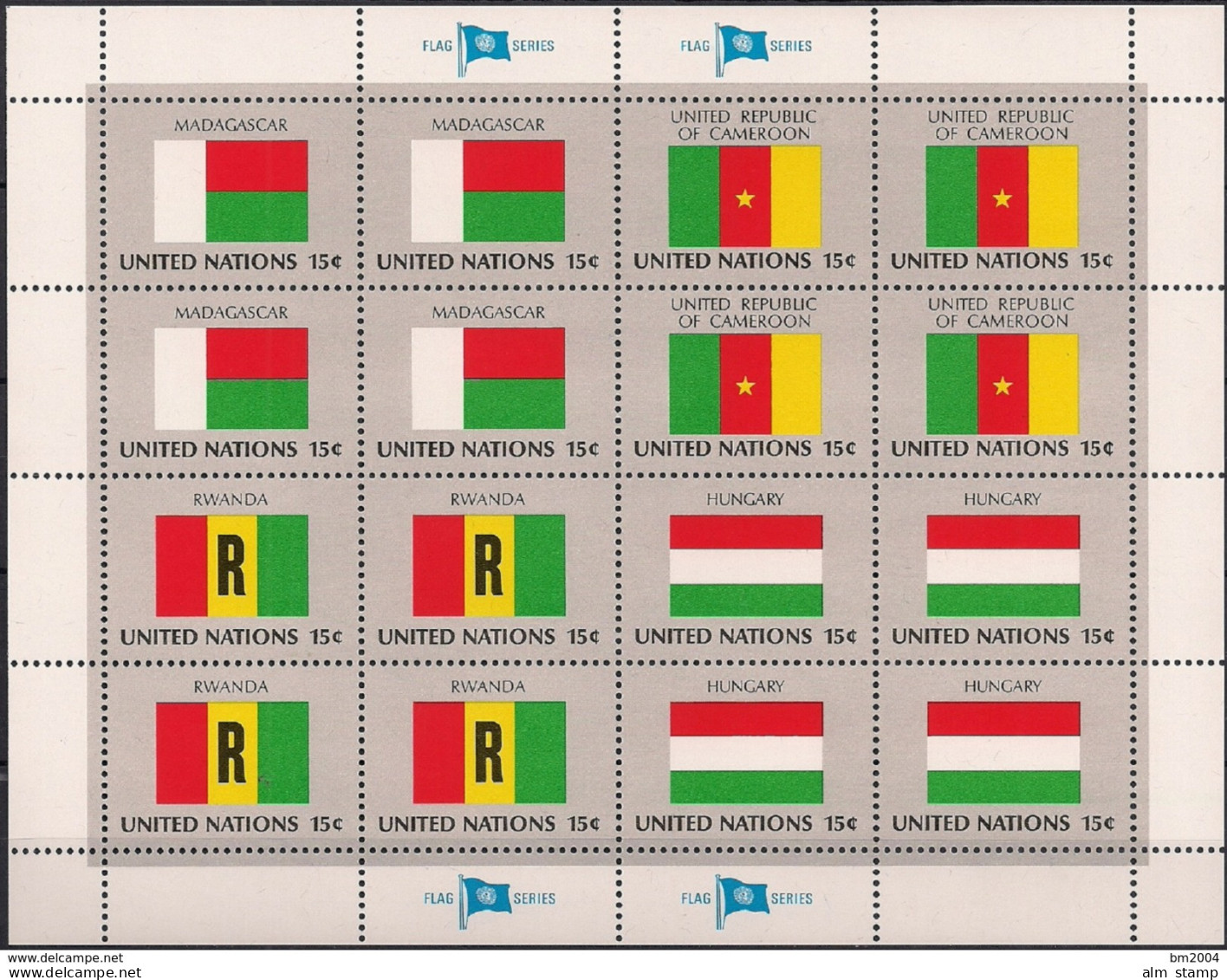 1980 UNO New York  Mi. 348-63 Mint  Sheet   Flaggen Der UNO-Mitgliedsstaaten (I) - Blocks & Sheetlets