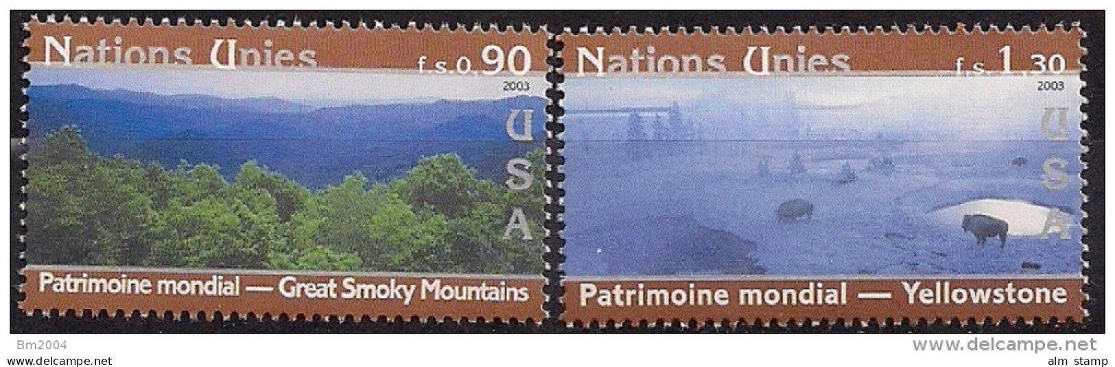 2003  UNO Genf Mi. 473-4**MNH  UNESCO-Welterbe: Vereinigte Staaten Von Amerika. - Neufs