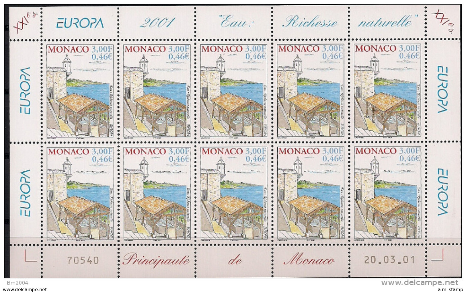 2001 Monaco     Yv.  2298-9  Mi.  2550-1 **MNH    Sheet  Europa - 2001
