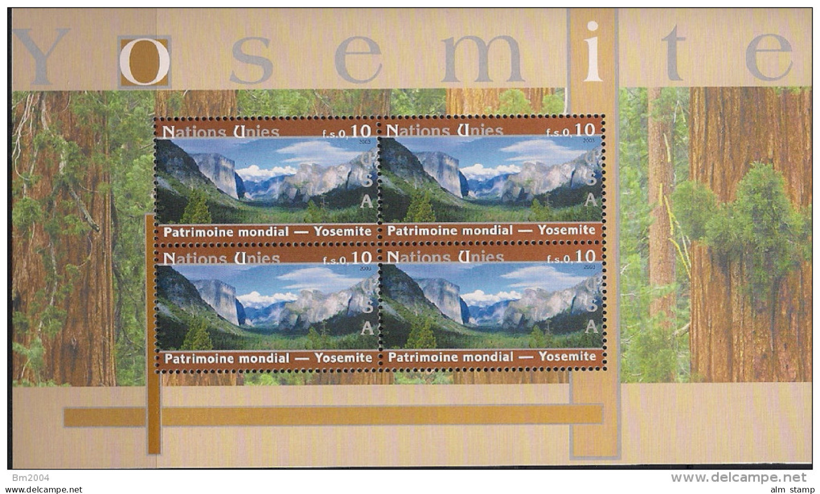 2003  UNO Genf Mi.  MH - Bl. 41-46**MNH  UNESCO-Welterbe: Vereinigte Staaten Von Amerika. - Neufs