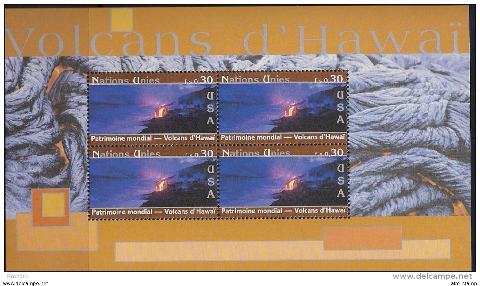 2003  UNO Genf Mi.  MH - Bl. 41-46**MNH  UNESCO-Welterbe: Vereinigte Staaten Von Amerika. - Nuevos