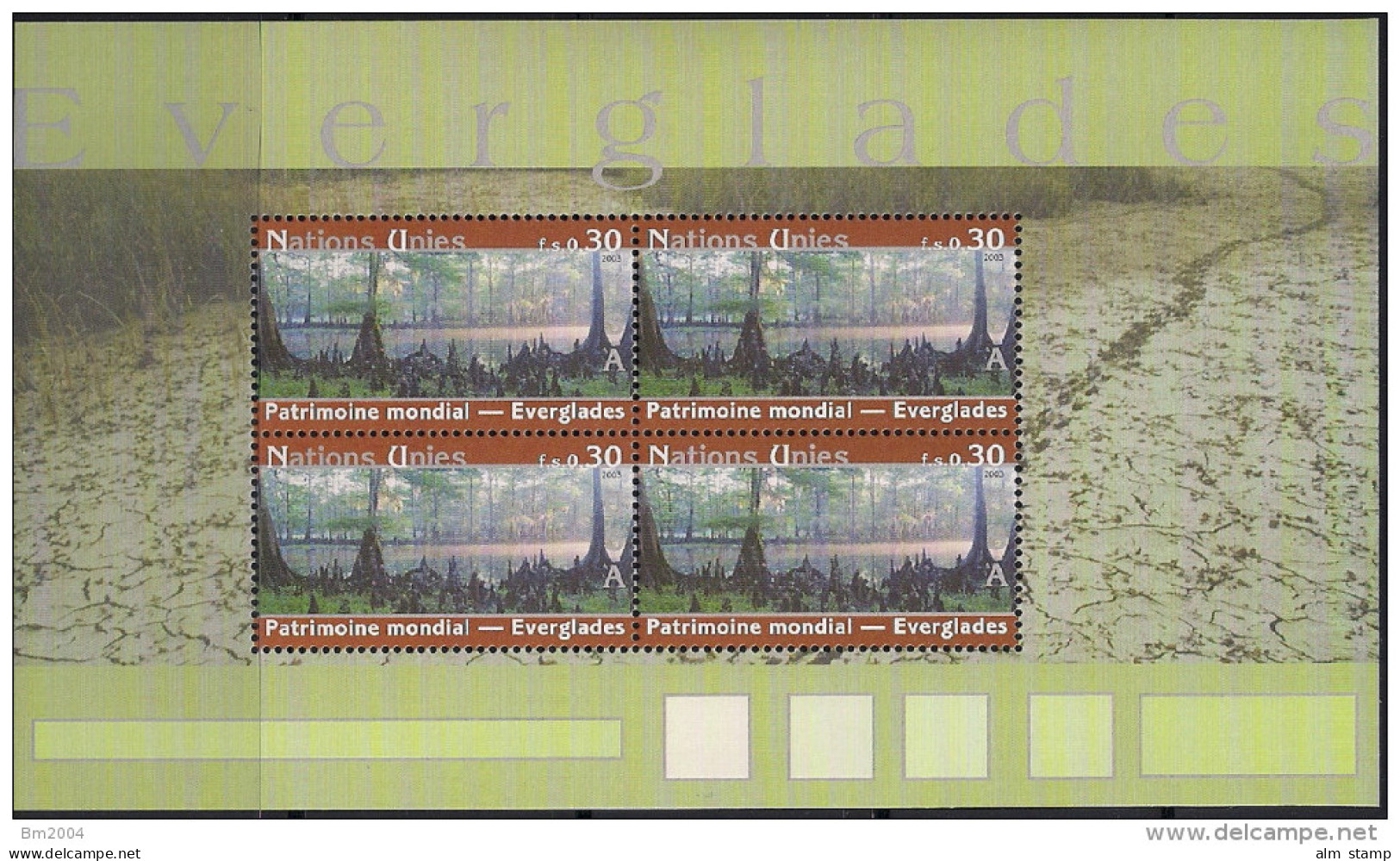 2003  UNO Genf Mi.  MH - Bl. 41-46**MNH  UNESCO-Welterbe: Vereinigte Staaten Von Amerika. - Ungebraucht