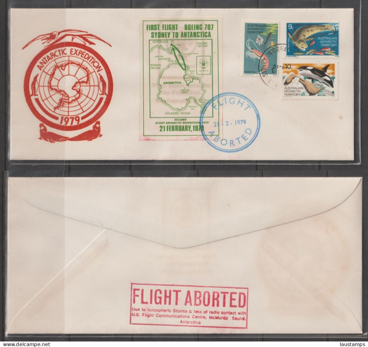 AAT 1979 ABORTED First Flight, Sydney To Antarctica, Antarctic Expedition Cover - Other & Unclassified
