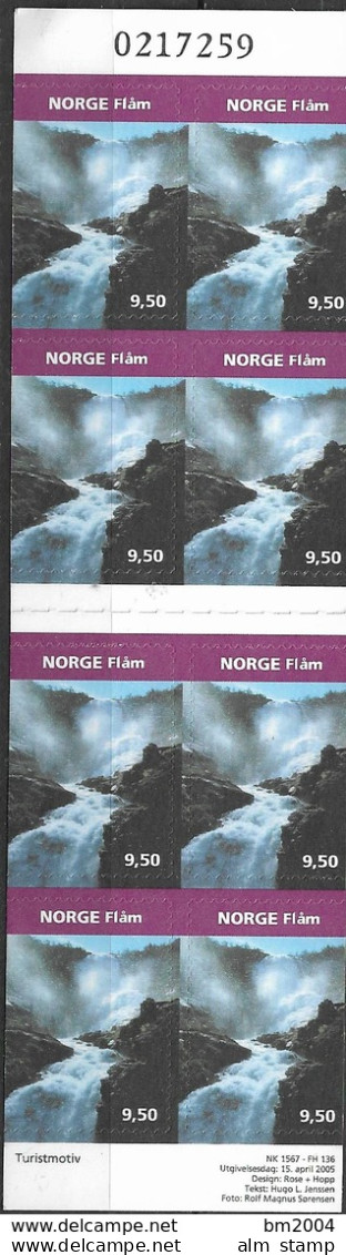 2005 Norwegen Mi. 1532 **MNH   Wasserfall Kjosfossen Bei Flåm  Folienbogen - Markenheftchen