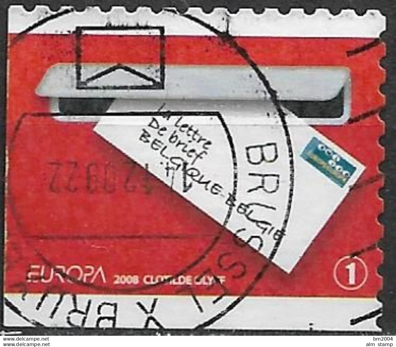 2008 Belgien Belgie  Belgique Booklet Stamp  Mi. 3828 EI    Used Europa : Der Brief - 2008