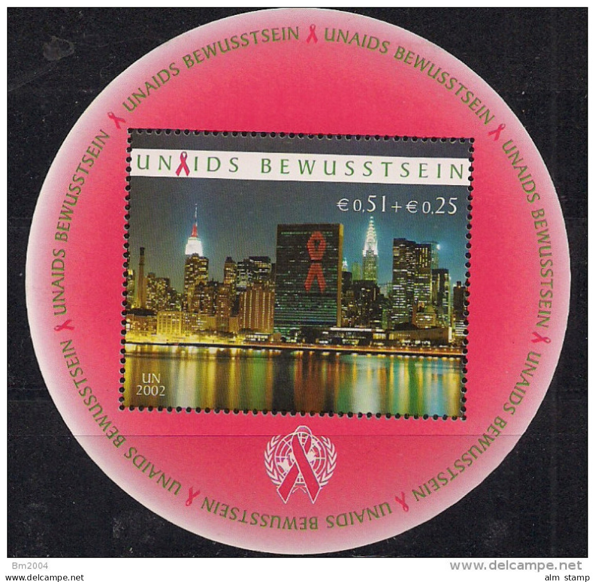 2002 UNO WIEN   Mi. Bl 16 **MNH  Aidsbekämpfung (UNAIDS - Ungebraucht