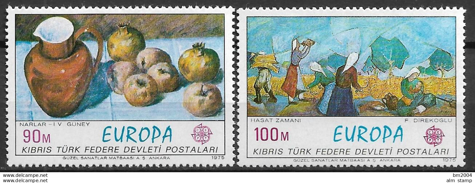 1975 Türk.- Zypern  Mi. 23-4**MNH   Europa  " Gemälde " - 1975