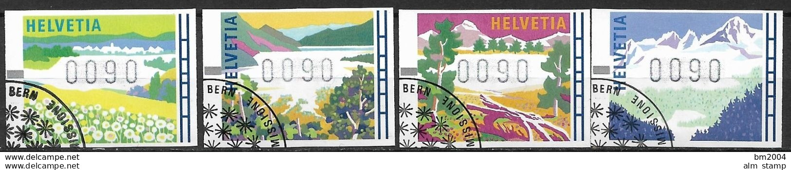 1996 Schweiz ATM, Mi. 7-10 Used  Jahreszeiten, - Automatic Stamps