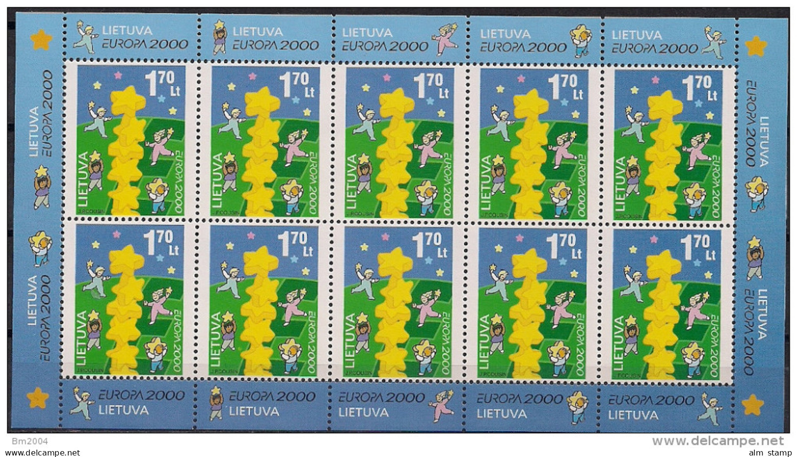 2000  Litauen Lietuva Mi. 730 **MNH  Sheet  Europa  Kinder Bauen Sternenturm - 2000